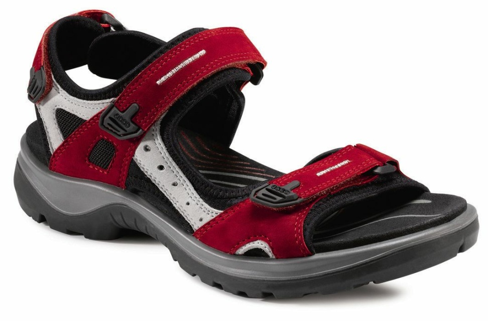 red ecco sandals